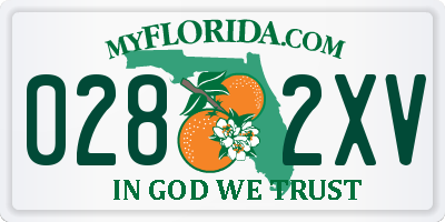 FL license plate 0282XV