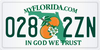 FL license plate 0282ZN