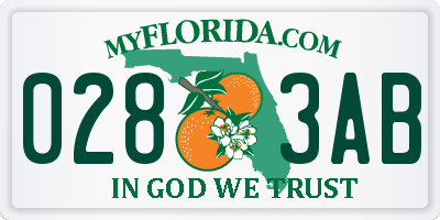 FL license plate 0283AB