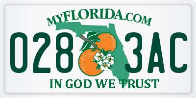 FL license plate 0283AC