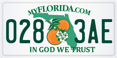 FL license plate 0283AE