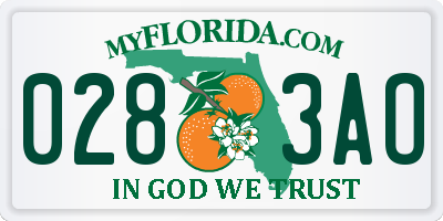 FL license plate 0283AO