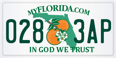 FL license plate 0283AP