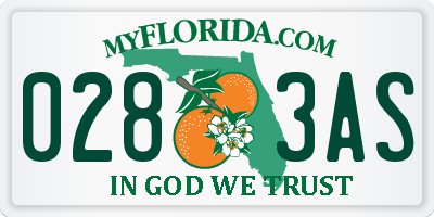FL license plate 0283AS