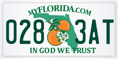 FL license plate 0283AT