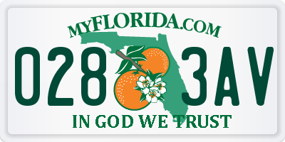 FL license plate 0283AV