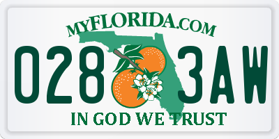 FL license plate 0283AW