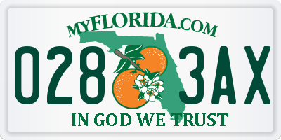 FL license plate 0283AX