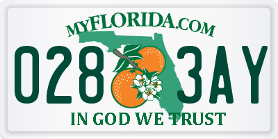 FL license plate 0283AY