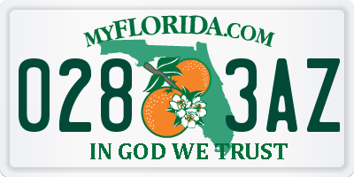 FL license plate 0283AZ