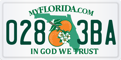 FL license plate 0283BA