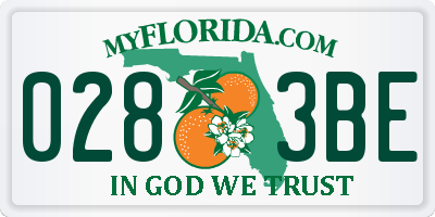 FL license plate 0283BE