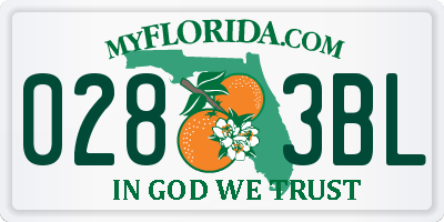 FL license plate 0283BL