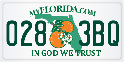 FL license plate 0283BQ