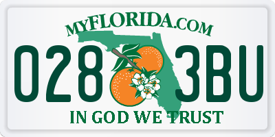 FL license plate 0283BU