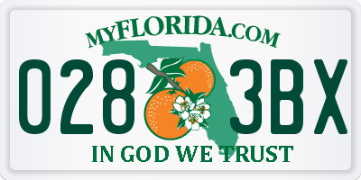 FL license plate 0283BX