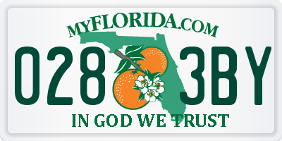 FL license plate 0283BY