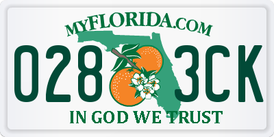 FL license plate 0283CK