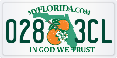 FL license plate 0283CL
