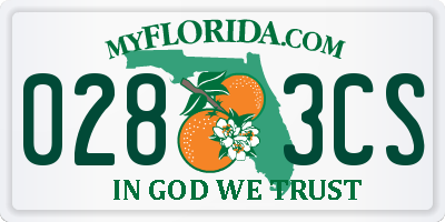 FL license plate 0283CS