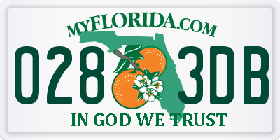 FL license plate 0283DB