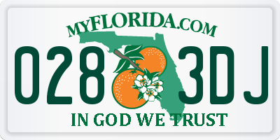 FL license plate 0283DJ