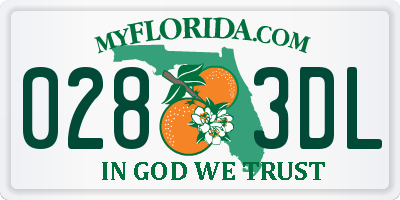 FL license plate 0283DL