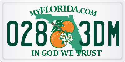FL license plate 0283DM