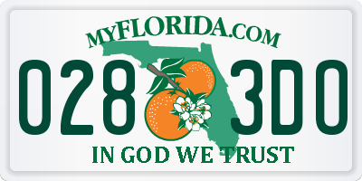 FL license plate 0283DO