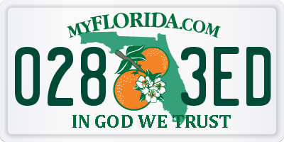FL license plate 0283ED