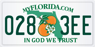 FL license plate 0283EE