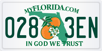 FL license plate 0283EN