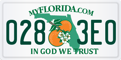 FL license plate 0283EO