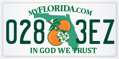 FL license plate 0283EZ