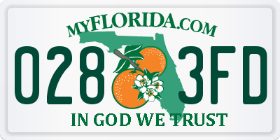 FL license plate 0283FD