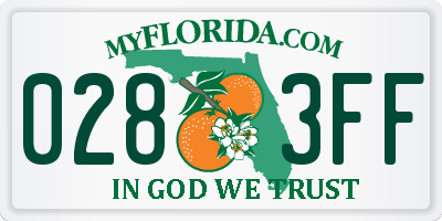 FL license plate 0283FF