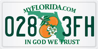 FL license plate 0283FH