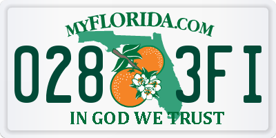 FL license plate 0283FI