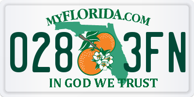 FL license plate 0283FN
