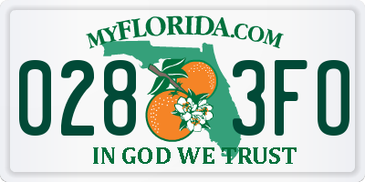 FL license plate 0283FO