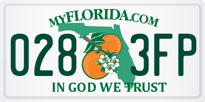 FL license plate 0283FP
