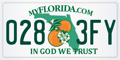 FL license plate 0283FY