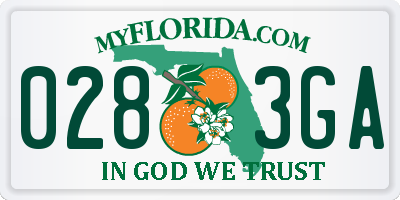 FL license plate 0283GA
