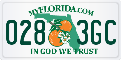 FL license plate 0283GC
