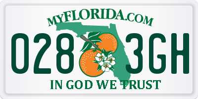 FL license plate 0283GH