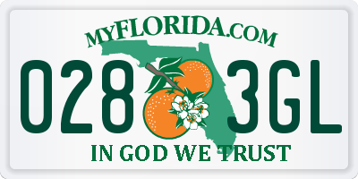 FL license plate 0283GL