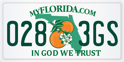 FL license plate 0283GS