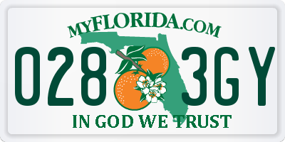 FL license plate 0283GY