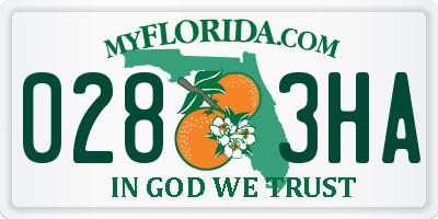 FL license plate 0283HA