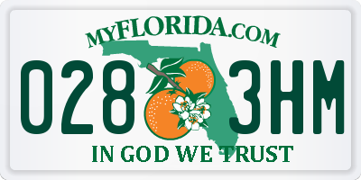 FL license plate 0283HM